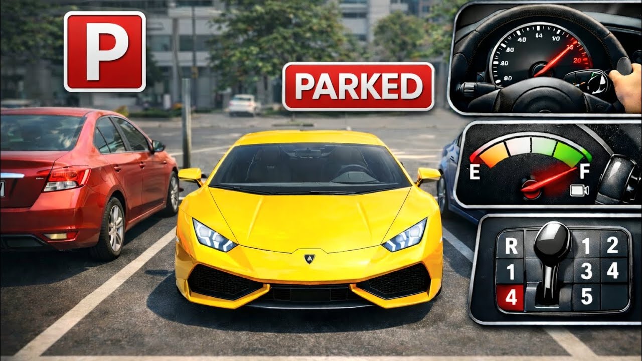 Amazing Car Parking Challenge with Yellow Car +| Realistic Driving Game