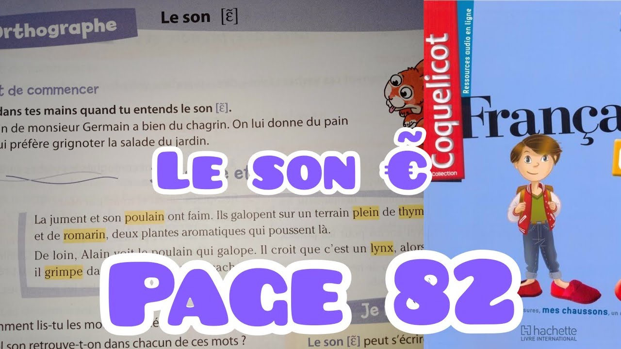 Coquelicot CE2 français, orthographe, le son in , page 82, Unité 7, livret d'activité page 61