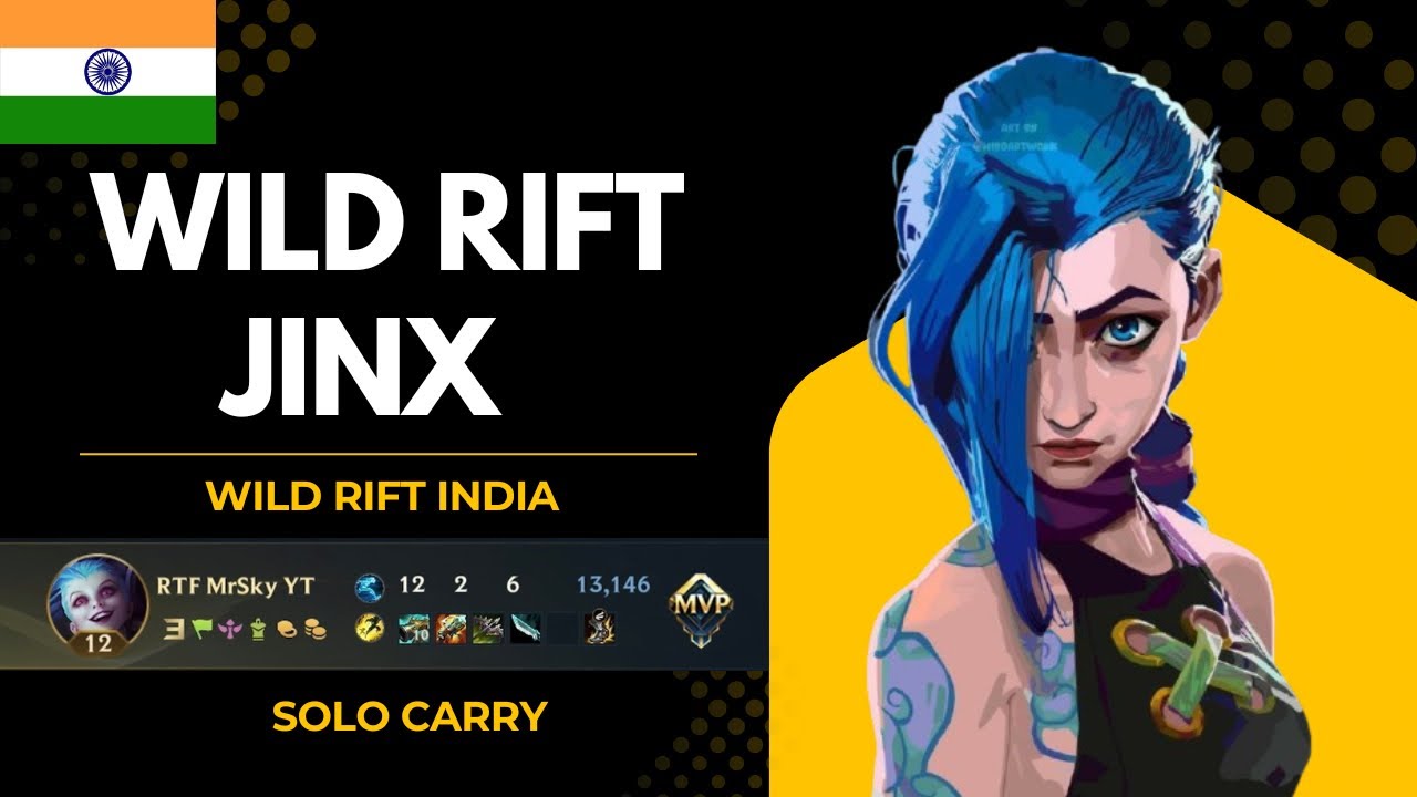 JINX 12 KILLS MVP 🏆 | Solo Carry Guide | Wild Rift India Gameplay @wildrift #wildriftindia #mobagame
