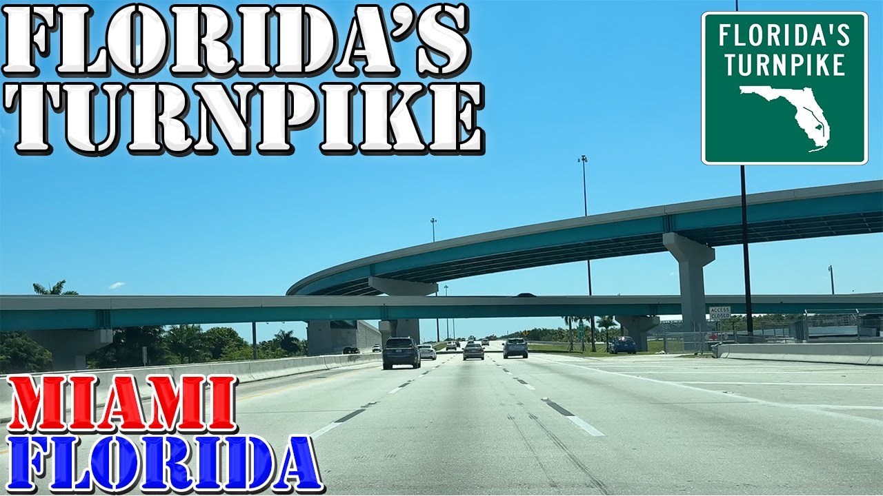 Florida's Turnpike South - Miami - Florida - 4K Highway Drive