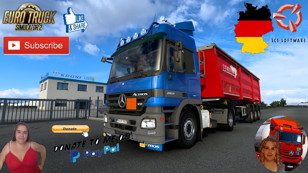 Euro Truck Simulator 2 (1.45) Mercedes-Benz Actros MP2 by Dotec [1.45] New Version + DLC's & Mods