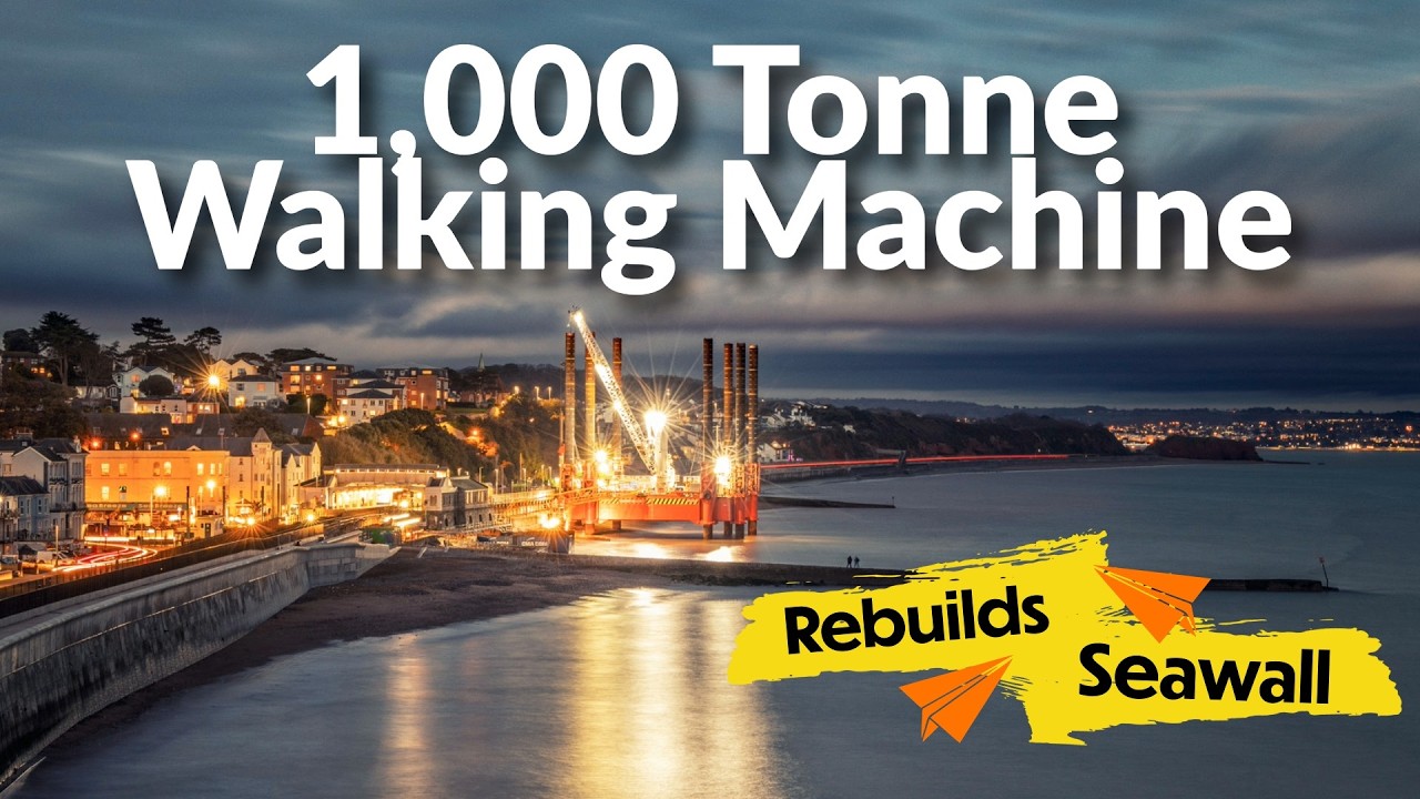 Massive 1000 Tonne Walking Barge Installs 286 Piles to Protect Railway Line