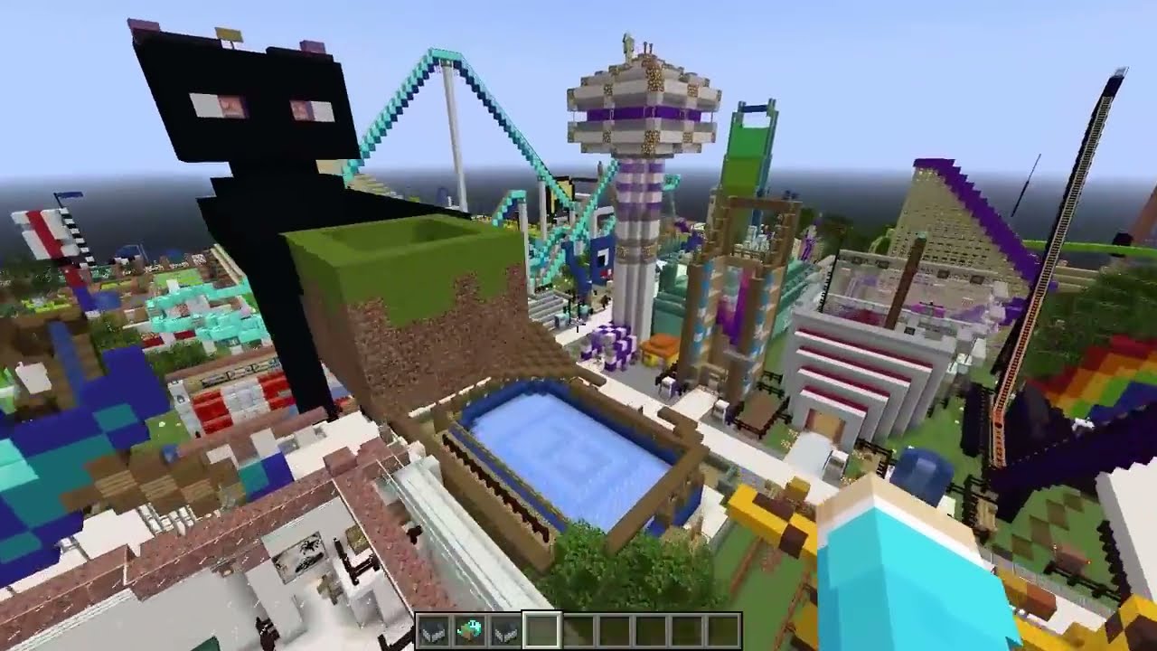 SCHWESTER vs BRUDER ACHTERBAHN BAU CHALLENGE in Minecraft!