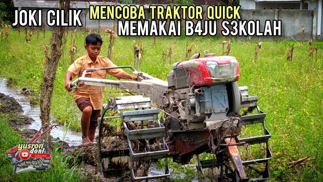 Joki cilik turun mencoba traktor kubota quick G3000 ZEVA RD85di-2S @yusrondoni