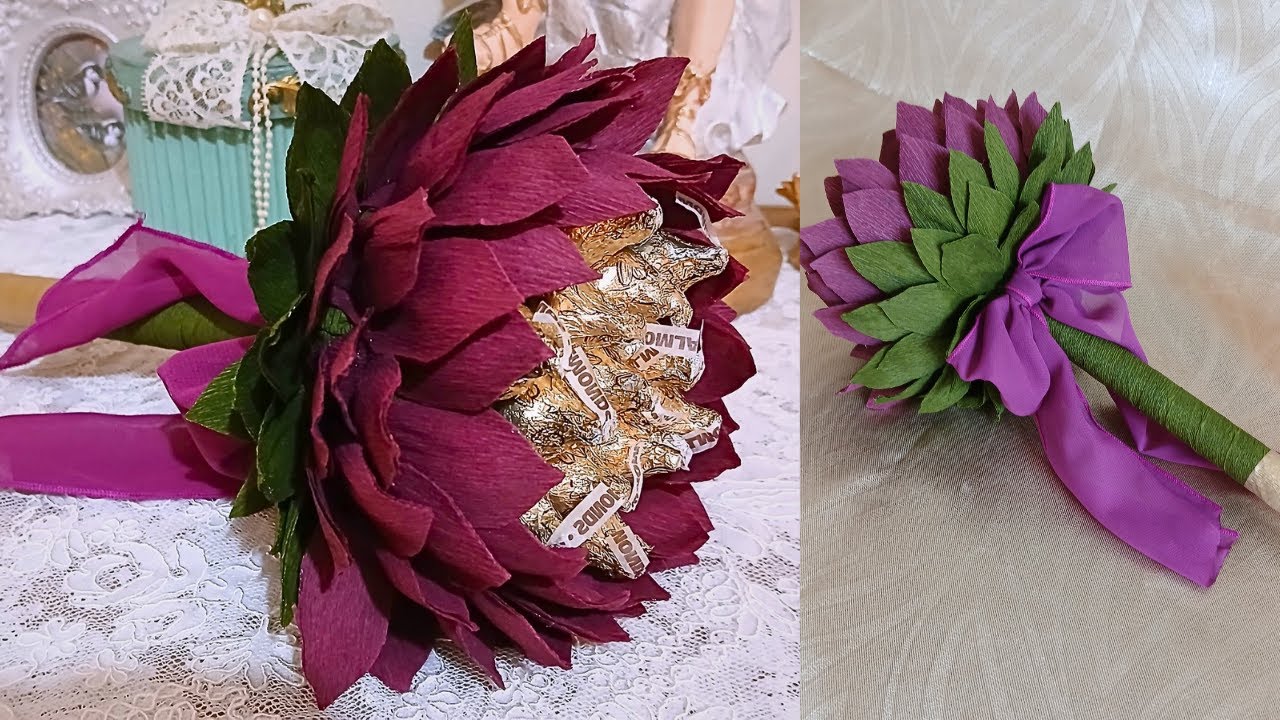 HERMOSA FLOR DE PAPEL CREPE #flores #hechoamano