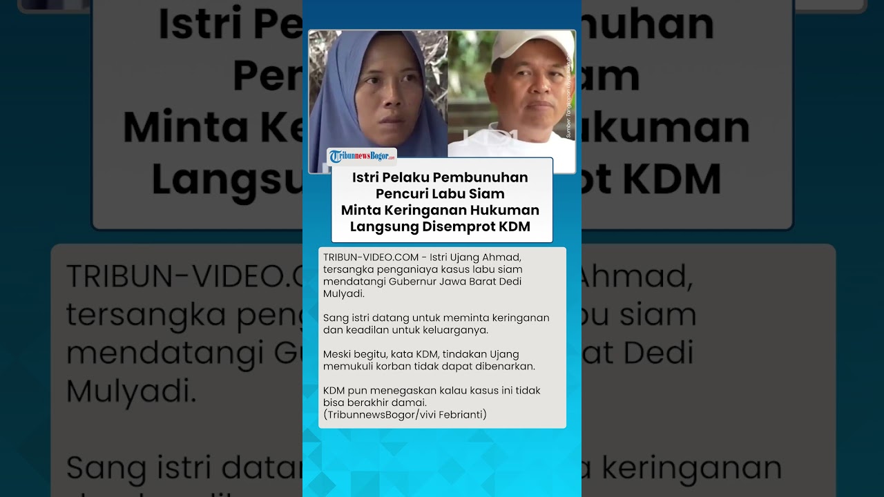 Istri Pelaku Pembunuhan Pencuri Labu Siam di Cianjur Minta Keringanan, Langsung Disemprot KDM