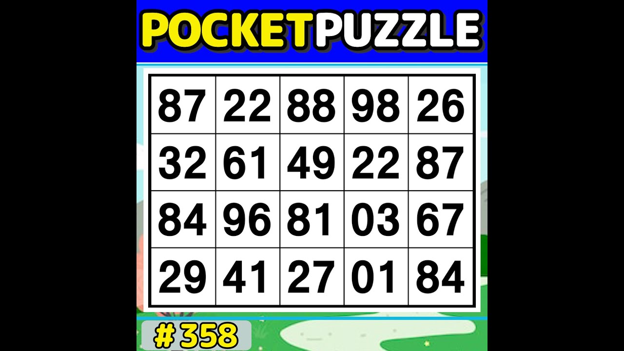 【Pocket Puzzle】 Easy and fun brain training! 《Number Search|Brain training》 #358