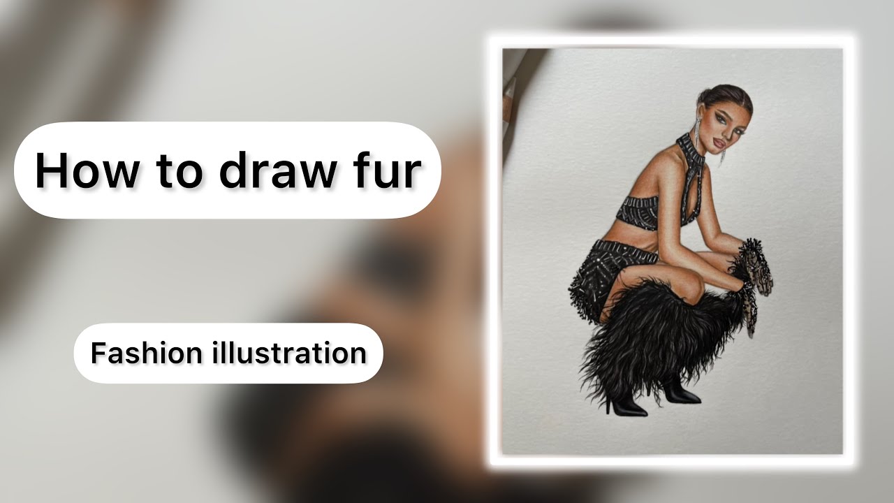 How to draw fur | black fur | fashion illustration | تصویرسازی | جنسیت سازی خز