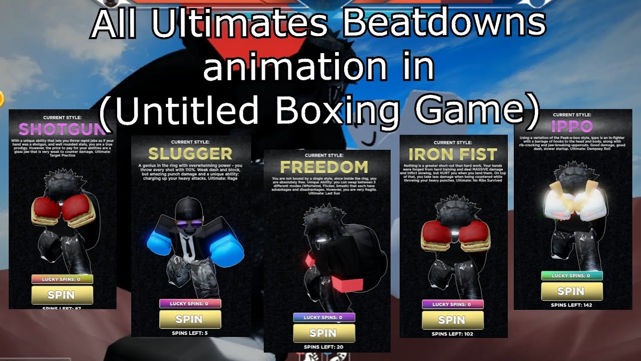 All beatdown ultimate's animations in 🥊 untitled boxing game🥊(UP TO DATE)