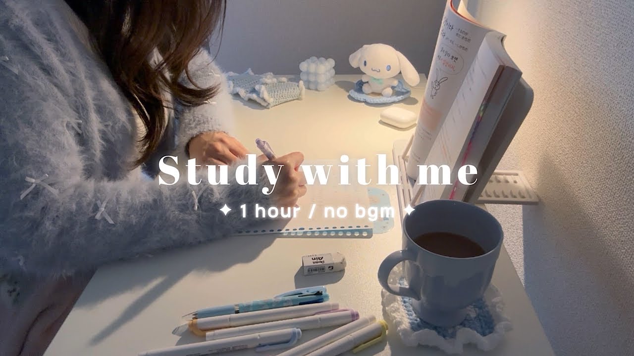 [ study with me🌧️ ] Учись со мной 1 час ｜pencil asmr / без разговоров, без музыки