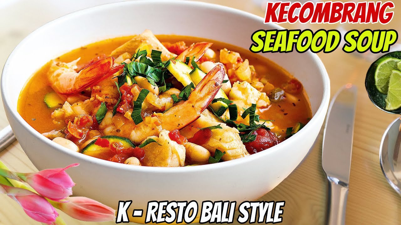 RESEP SUP SEAFOOD KECOMBRANG ALA K RESTO BALI | SOP IKAN BUMBU KUNING