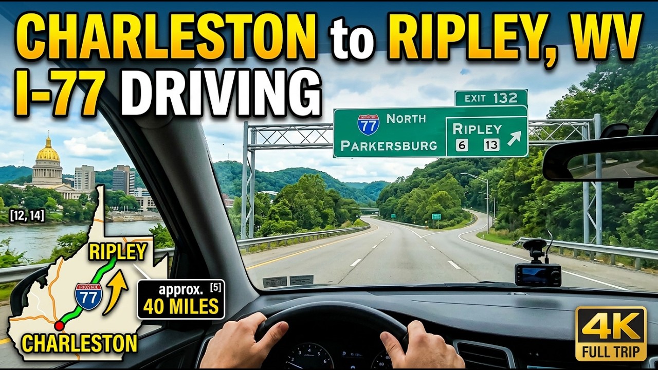 Driving from Charleston, West Virginia to Ripley, WV on Interstate 77
