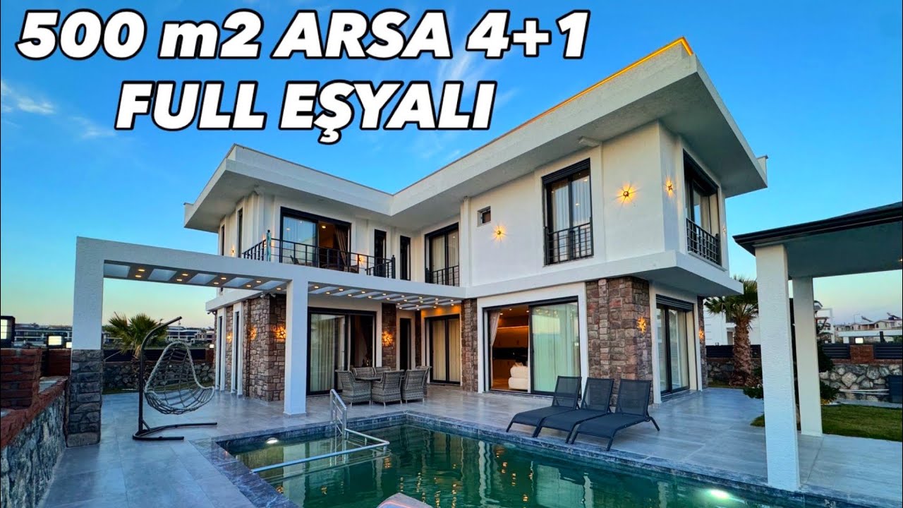 500 m2 Arsa İçerisinde Full Eşyalı Yerden Isıtmalı Akıllı Sistem 4+1 Sıfır Lüks Villa / No:472
