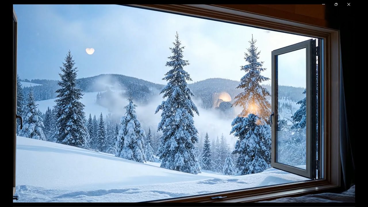 Peaceful Snowfall Outside the Window ❄️ Cozy Winter Ambience for Deep Sleep & Relaxation