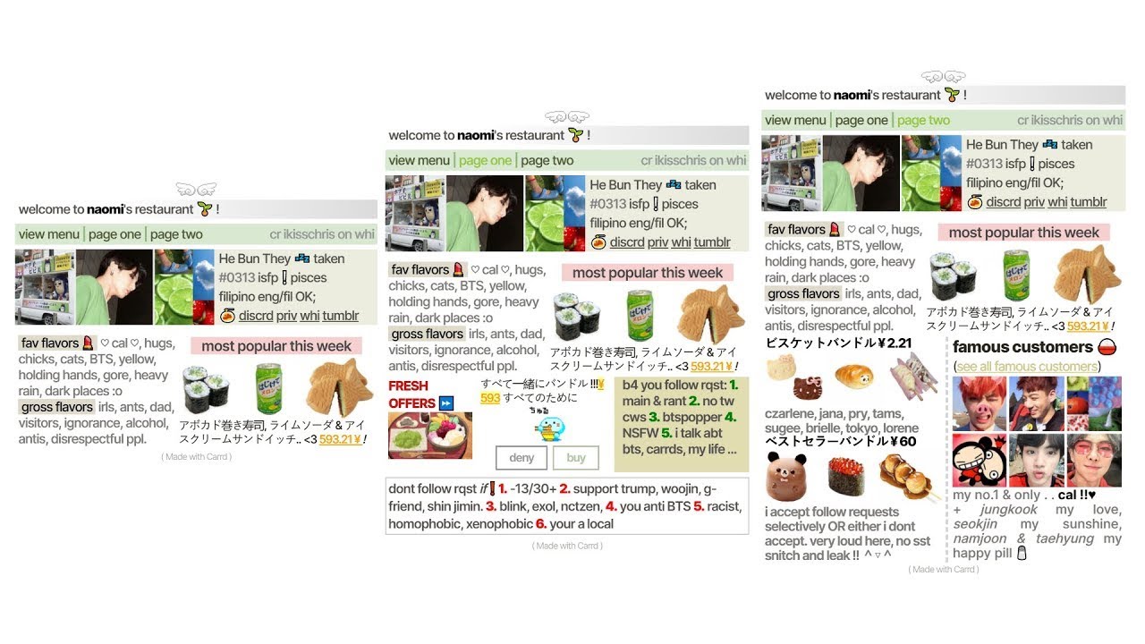 interactive & aesthetic cafe menu carrd tutorial | non pro | credits: ikisschris