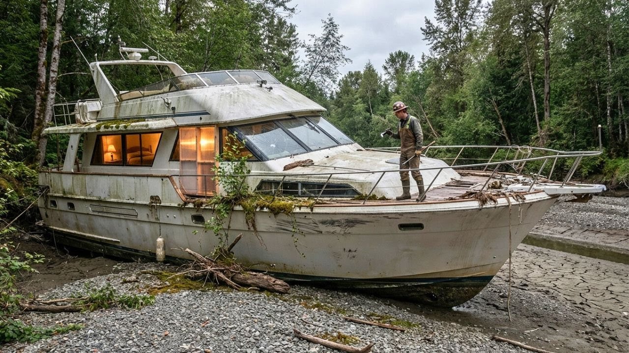 I Bought a $9,700 Abandoned Luxury Yacht in the Forest and Restored It Into a Warm Cabin