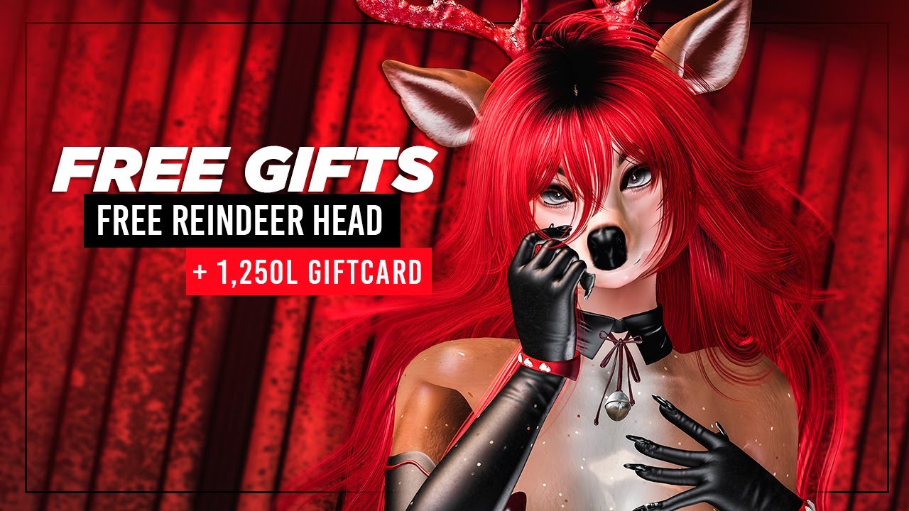 FREE 1,250L Giftcard | FREE UNISEX Reindeer head evox | Second Life Free Gifts 2026