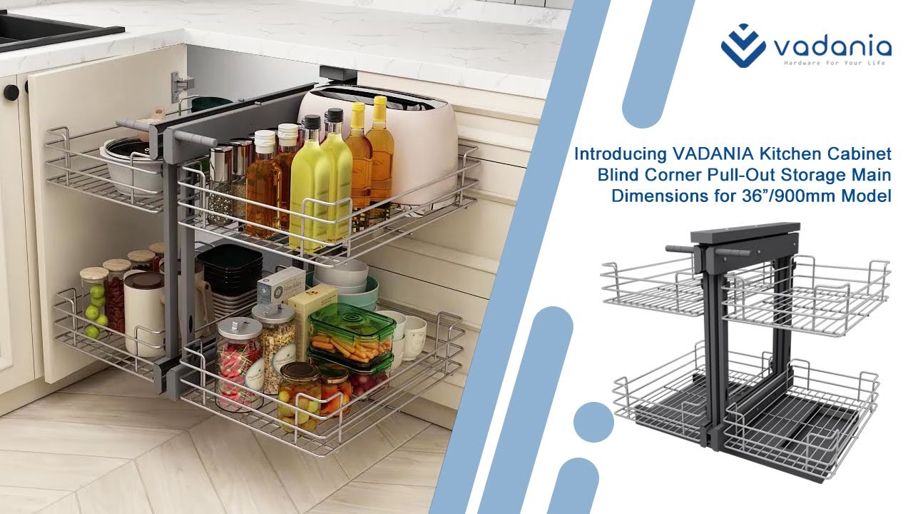 Detail measurement of the VADANIA blind corner pull out organzier (36