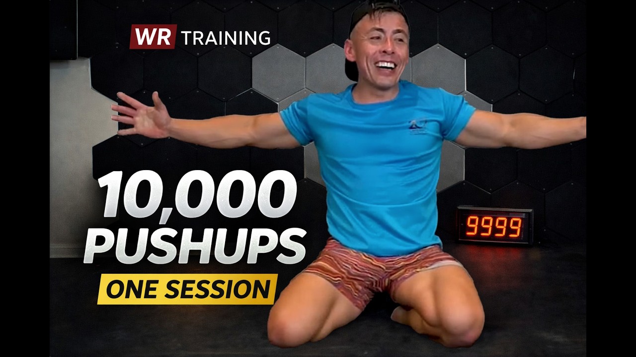 10,000 Pushups in One Session (Pushup Parts Only) | World Record Training | Timestamp in Description