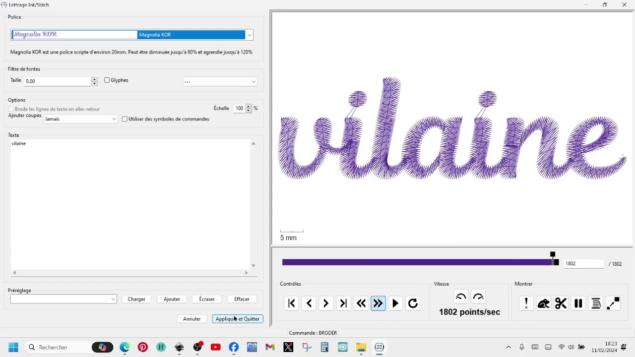 Lettrage inkstitch