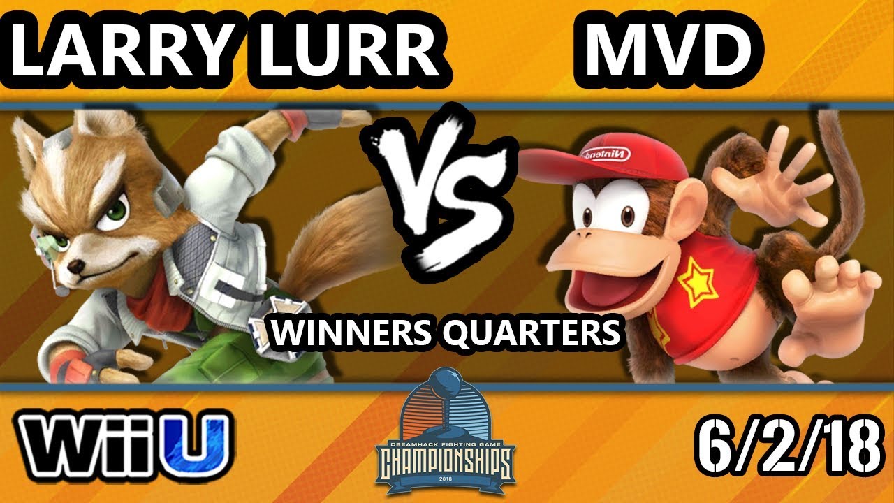 DHATX18 Smash 4 - Larry Lurr (Fox) Vs. MVD (Diddy Kong) - Wii U Winners Quarters