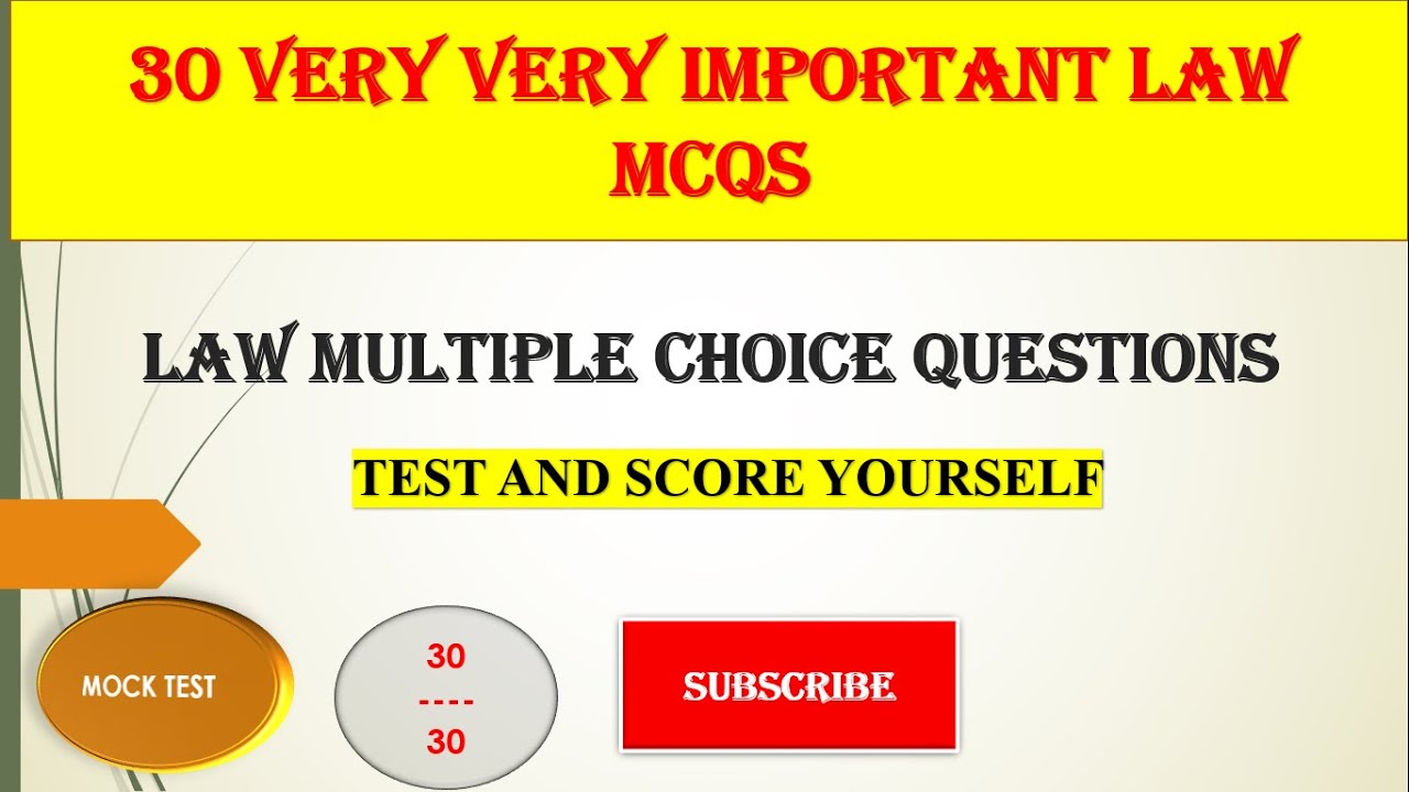 Very Important Law MCQs with Explanation | Mock test | Test & score yourself. #Law_MCQs