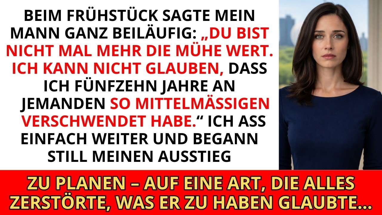 Mein Mann nannte mich beim Frühstück „mittelmäßig“ – also nahm ich alles und baute mir ein Leben...