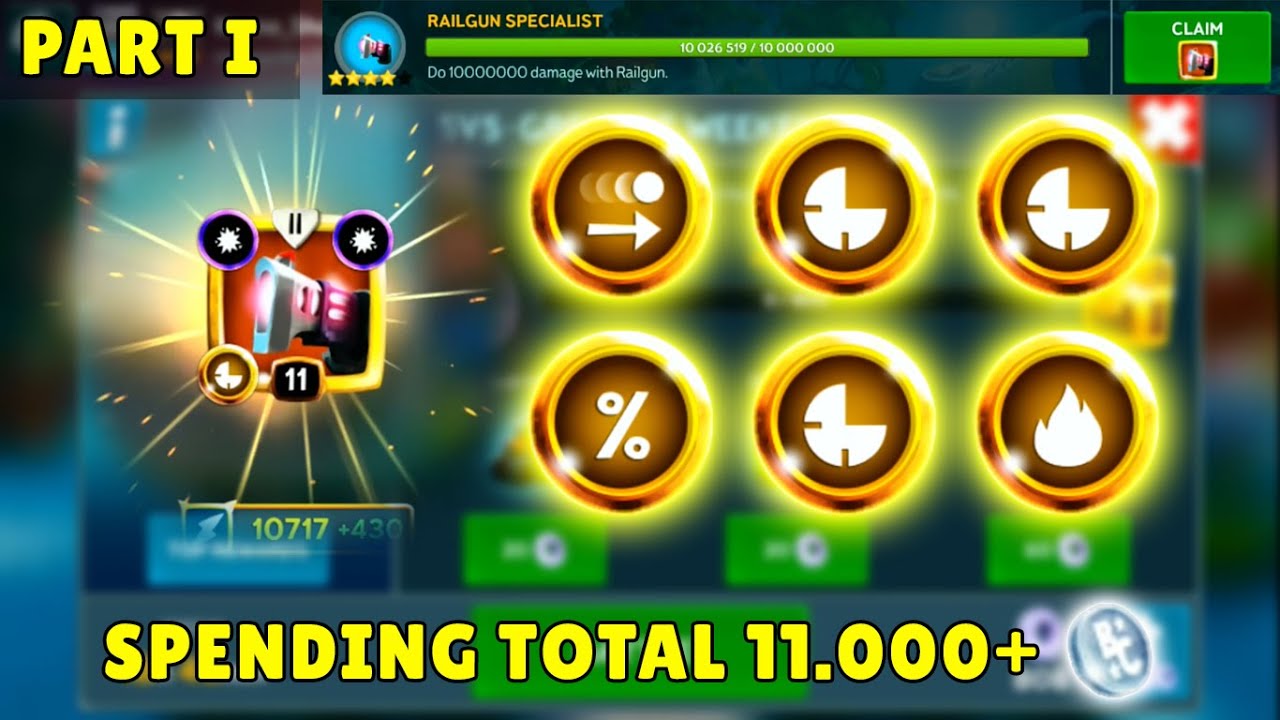 11.000+ COINS SPREE! Part 1 | TIER II LEGENDARY RAILGUN!! | HUGE UPGRADE | Battle Bay #248
