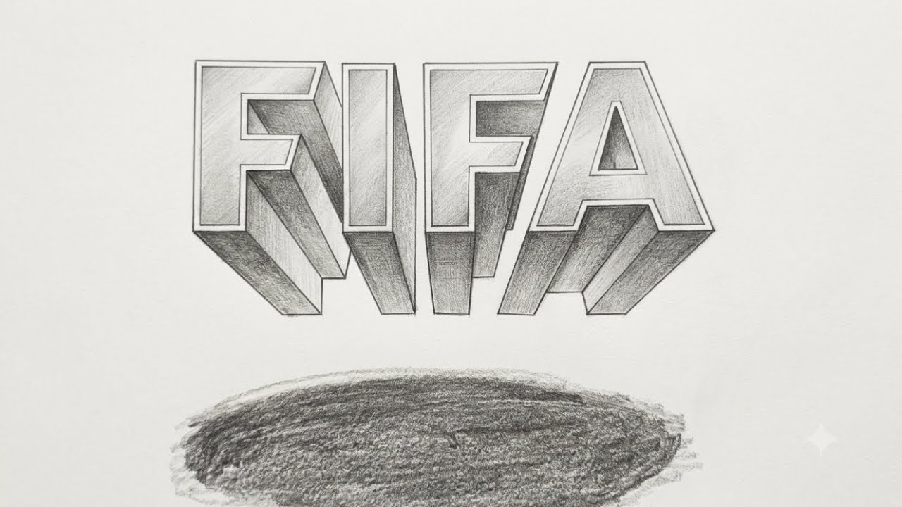 How to Draw the FIFA Logo in 3D (Step by Step Tutorial)