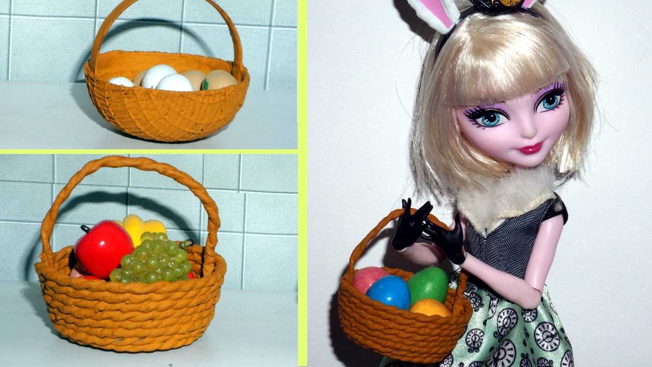 How to make a miniature doll Easter Basket - miniature crafts DIY