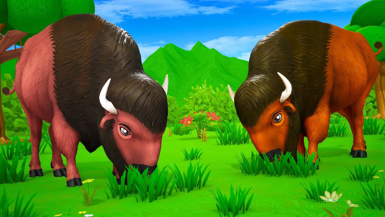 Epic Buffalo Battle: White vs Black Buffalo Showdown! Funny Animal Fights 2025