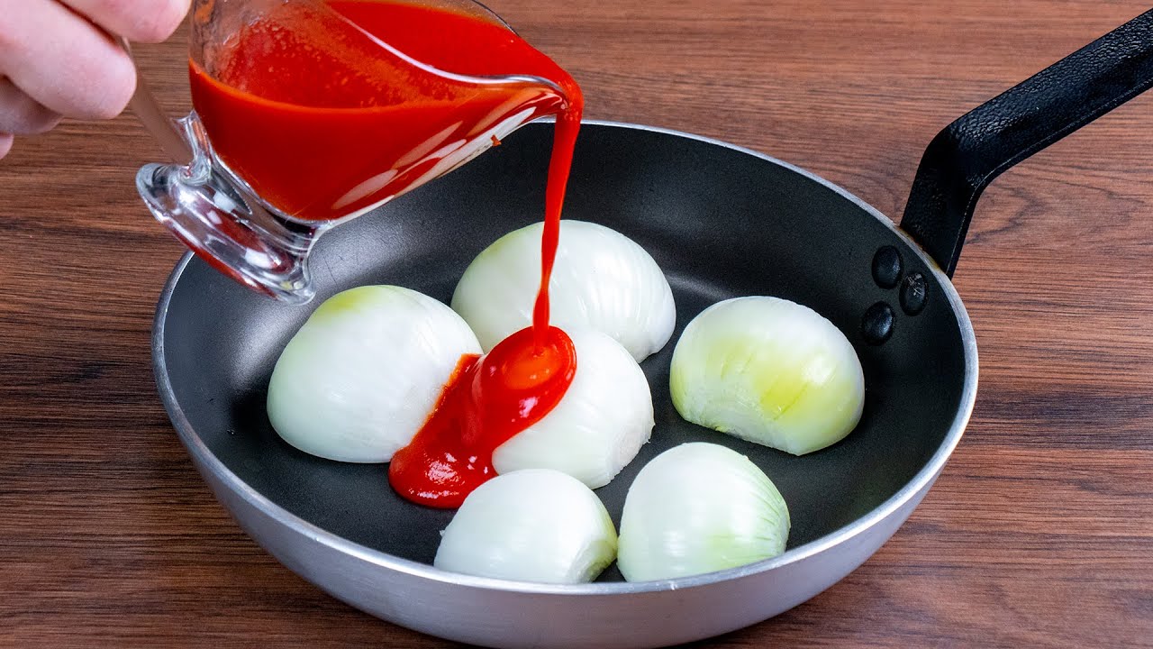 Cebula nigdy nie była smaczniejsza! Przekształciłem go w bazę do pizzy! Na patelni!