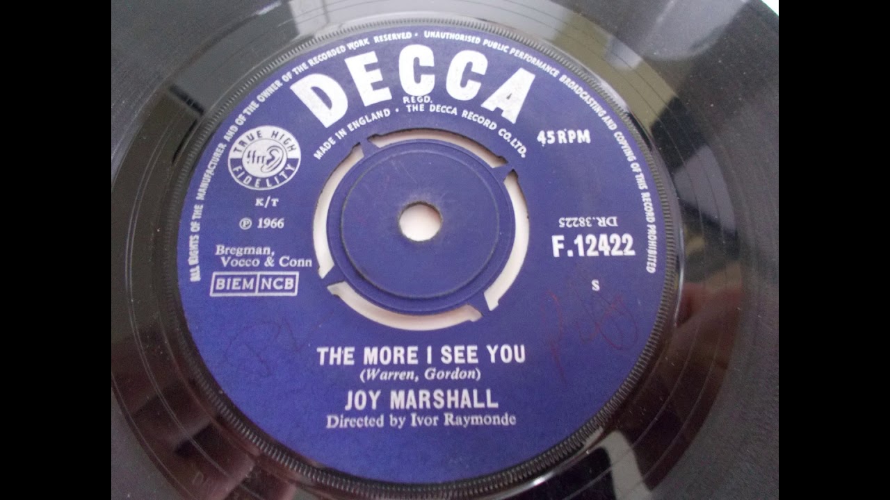 Joy Marshall – The More I See You   ____ UK Popcorn