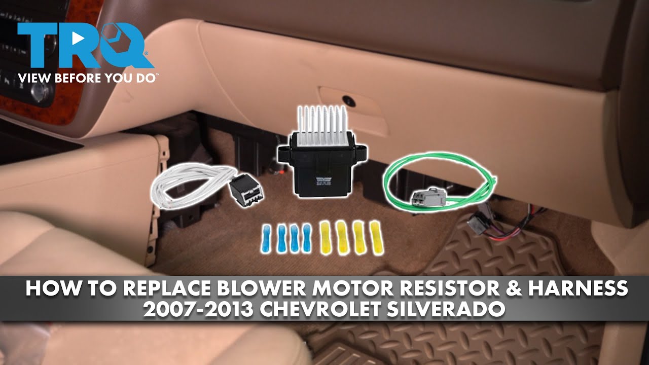 Как заменить резистор электродвигателя вентилятора и жгут проводов на Chevrolet Silverado 2007-2013