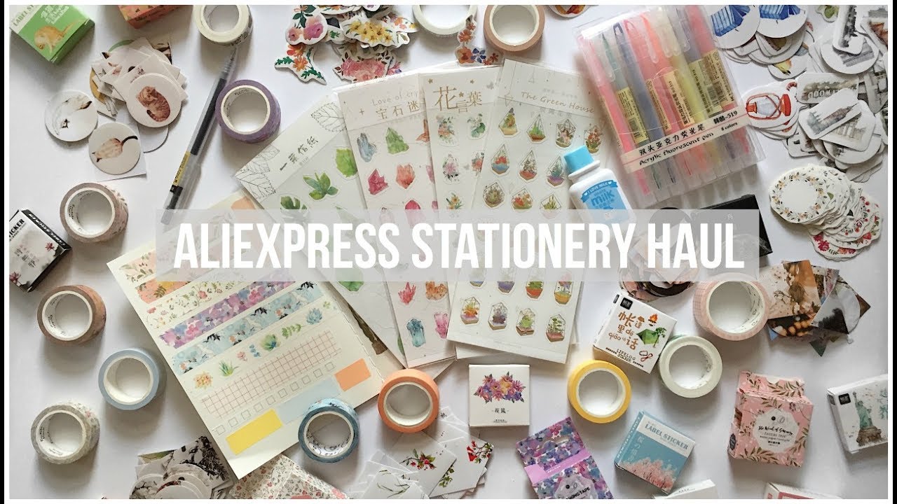 HUGE ALIEXPRESS STATIONERY HAUL // Washi Tape Swatches & Journal Stickers