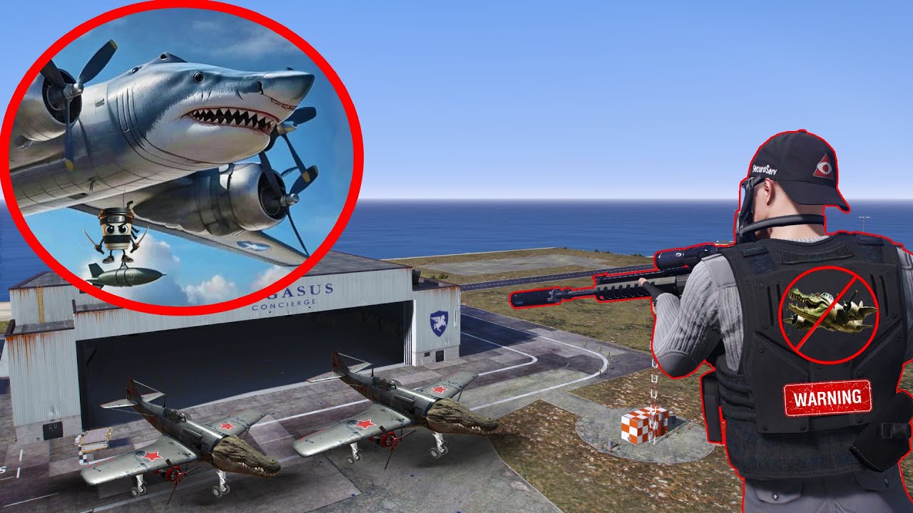 Máy Bay Cá Mập Megalodon Bombombani Thợ Săn Không Trung Đi Săn Máy Bay Cá Sấu Bombardino Crocodilo