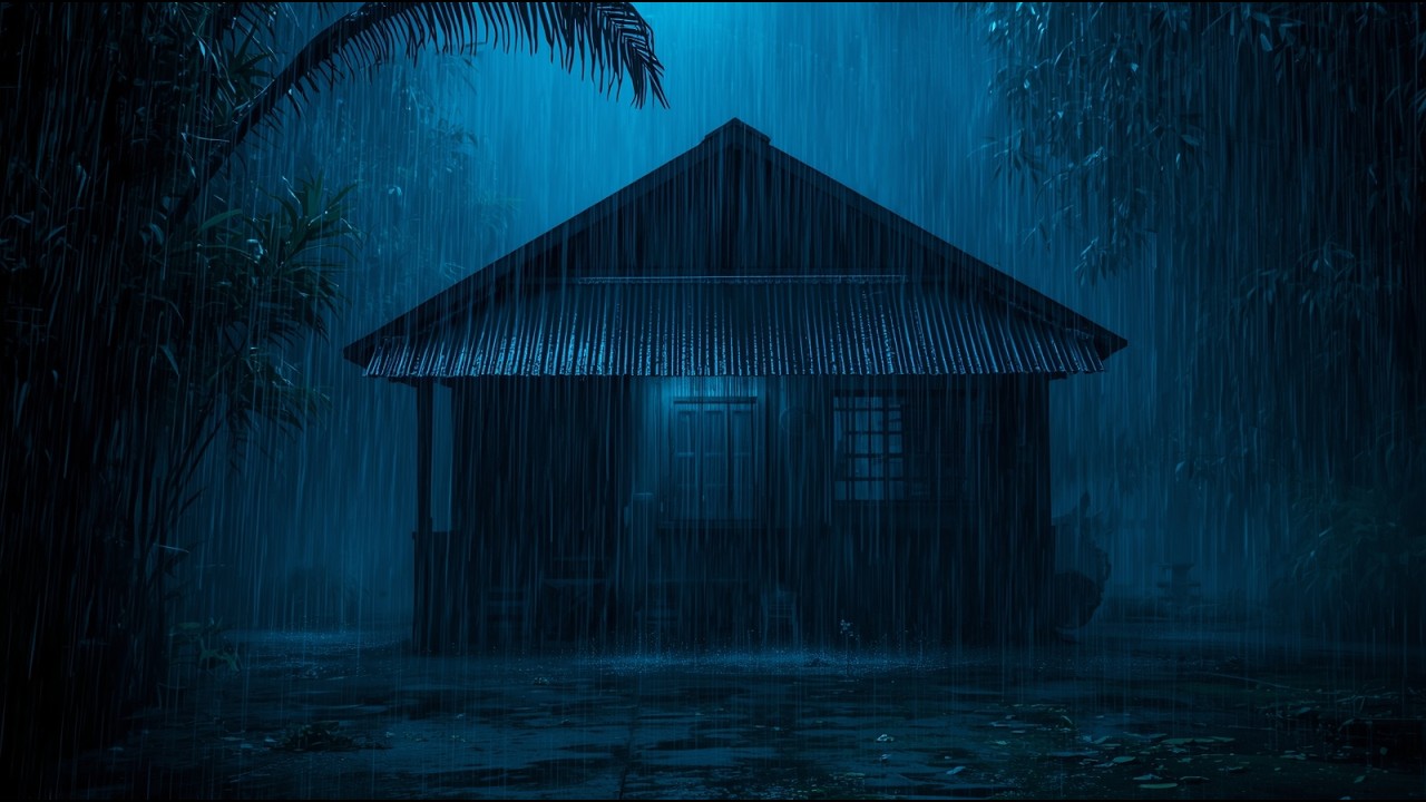 Fall Asleep Instantly with Torrential Rain & Intense Thunder on a Metal Roof in the Forest #343
