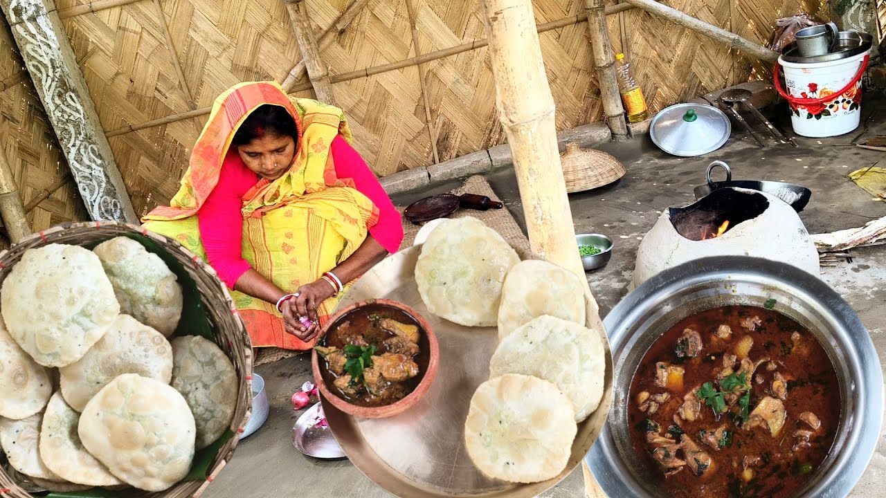 শীতের দিনে সব বাঙালির পছন্দের গরম গরম মটরশুটির কচুরি আর চিকেন কষা আর খাওয়া-দাওয়া