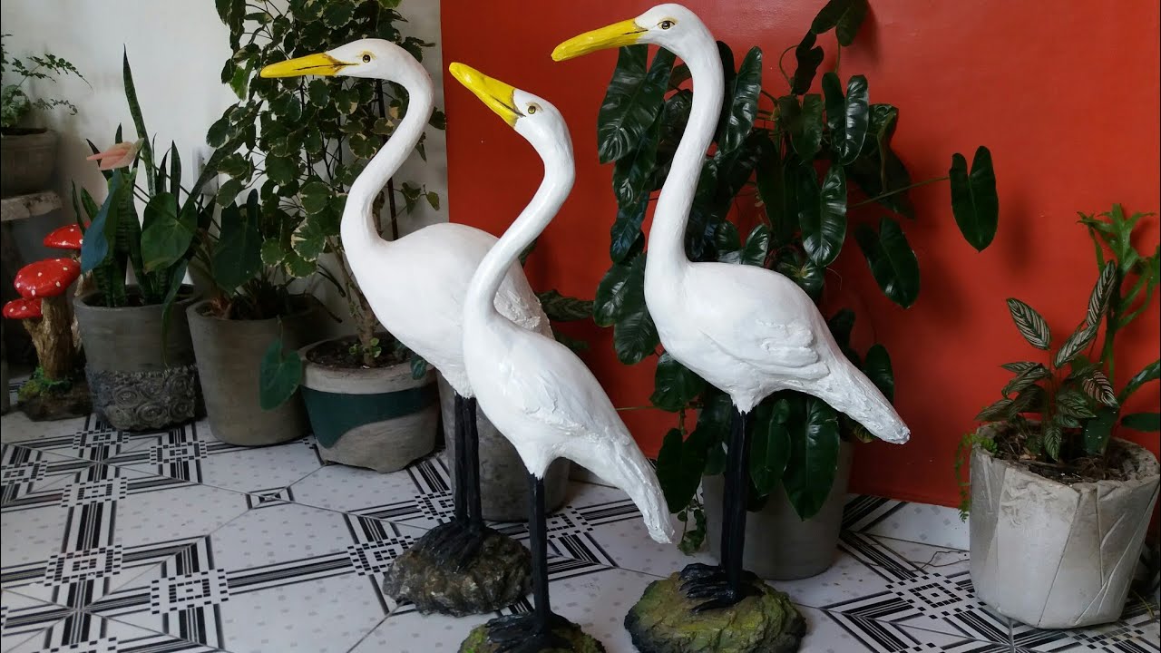 GARÇA DE CIMENTO PARA JARDIM