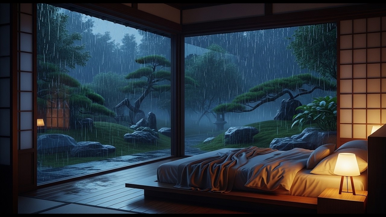 Rain Falling Outside the Window – Relaxing Sleep Music for Deep Rest and Calm
