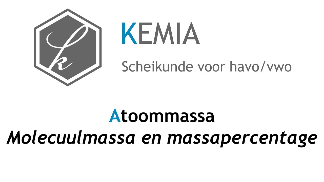 Atoommassa: Molecuulmassa en massapercentage