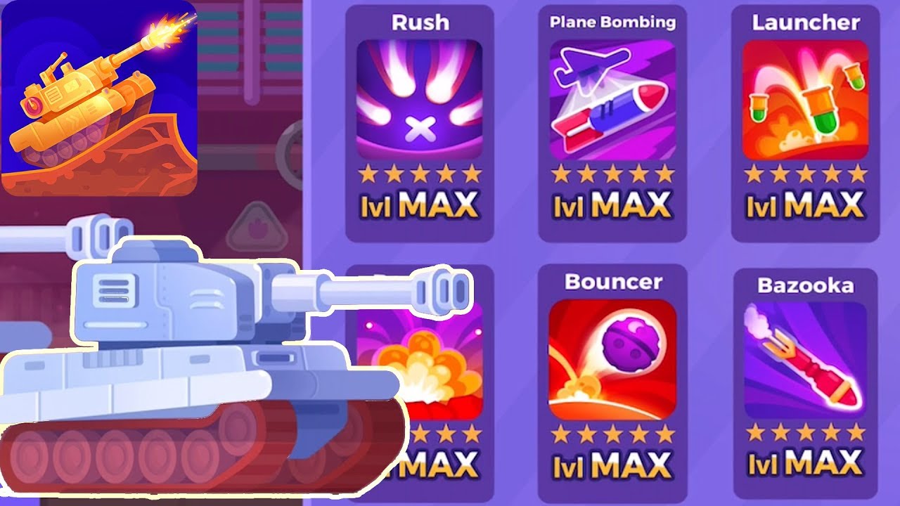 Tank Stars - Gameplay Walkthrough part 103 - Tank Tiger All Weapon Max lvl(iOS,Android)