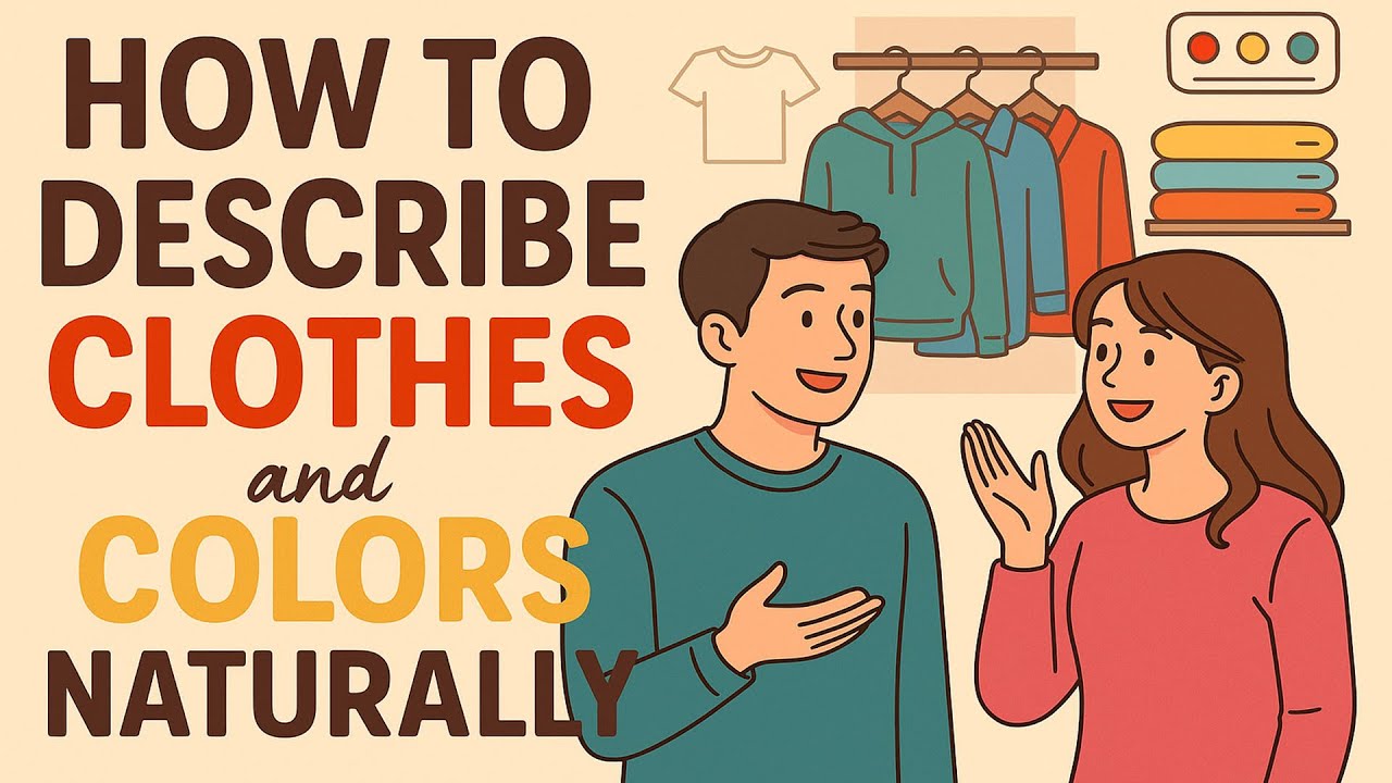 How to Describe Clothes and Colors Naturally | Easy English Conversation for Beginners (A1–B1)