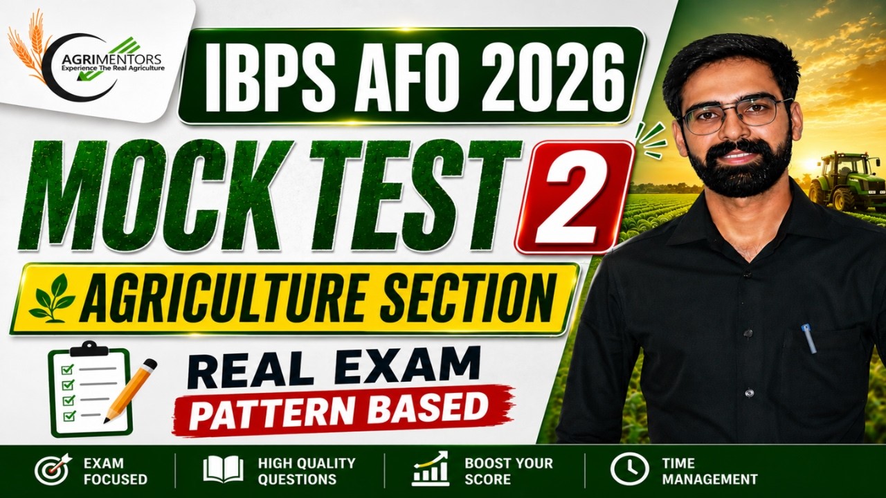IBPS AFO 2026 Prelims Mock Test 2/5 | Agriculture Section Exam Pattern Based Questions #IBPS #AFO