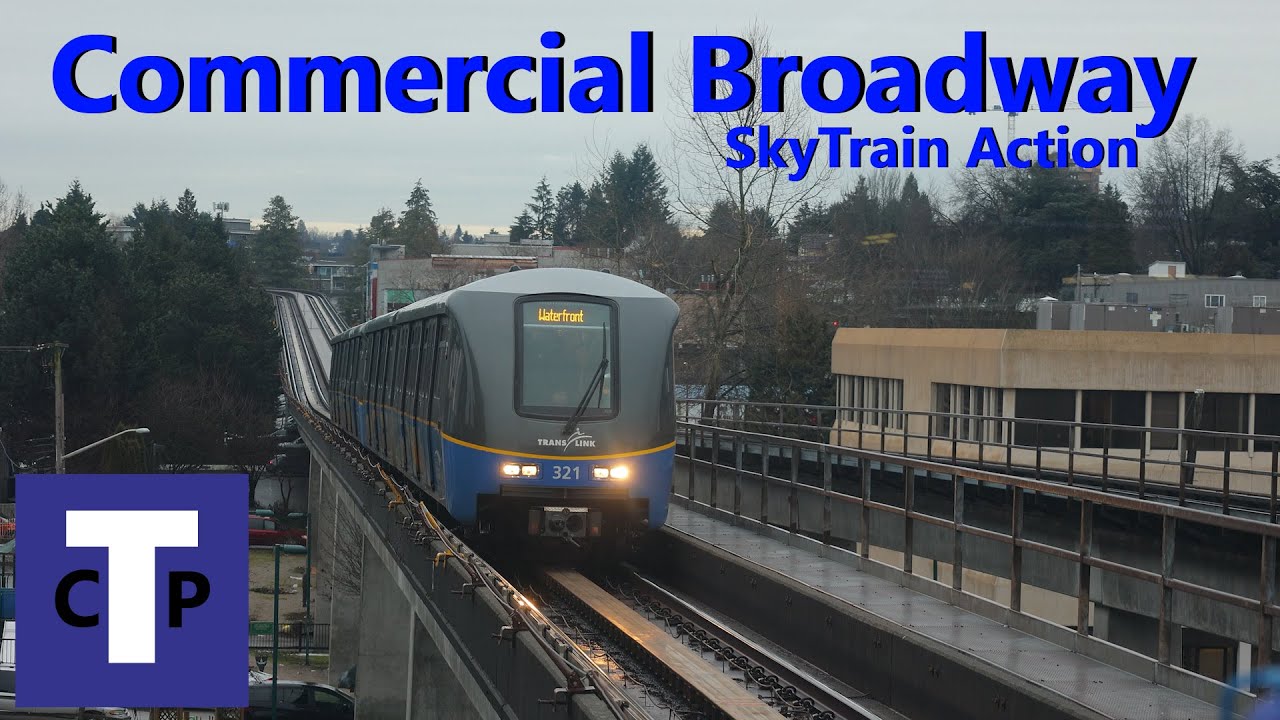 SkyTrain Action at Commercial Broadway Station (4K)