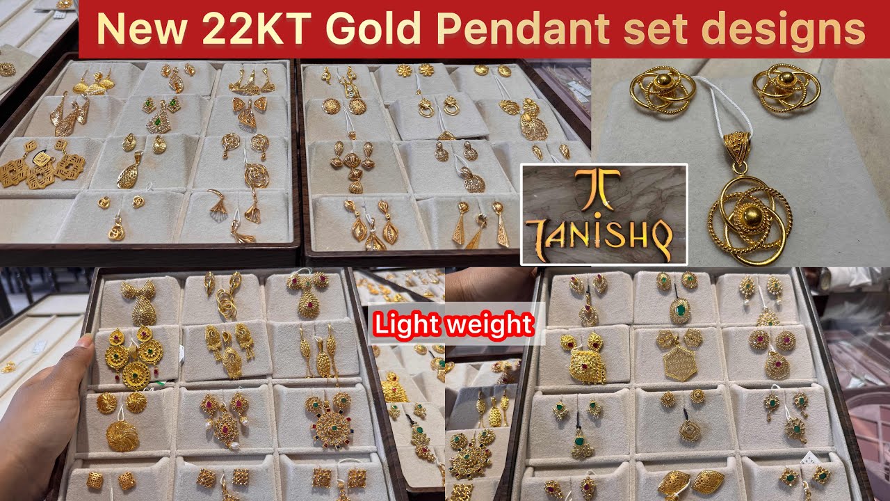 Latest New😳light weight 22KT Gold Pendant set designs from Tanishq | Pendant sets | Gold Pendants ✨
