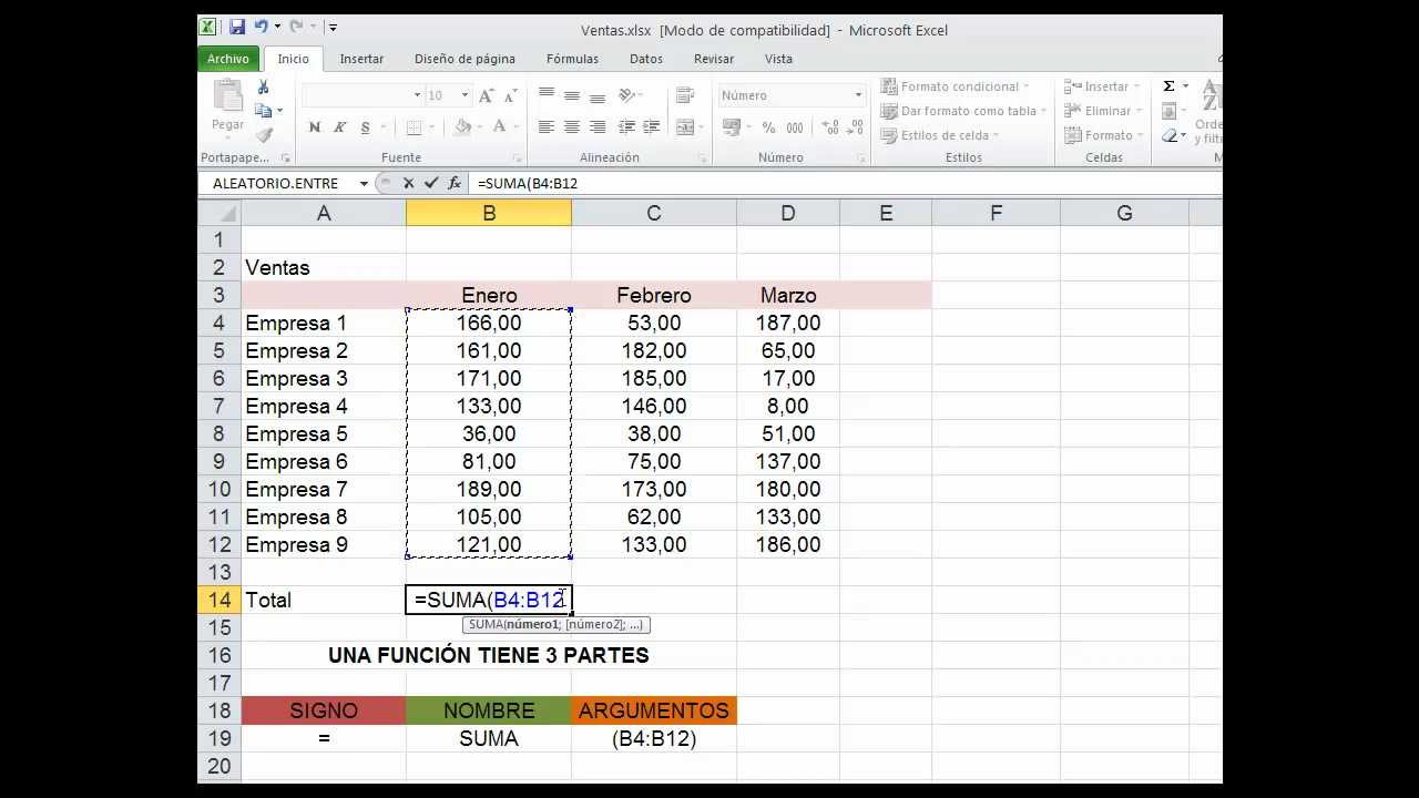 Introducci&oacute;n a las funciones de Excel (I)