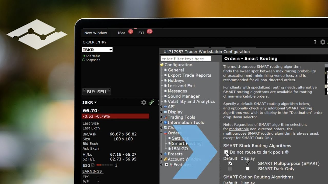 TWS Order Routing Settings