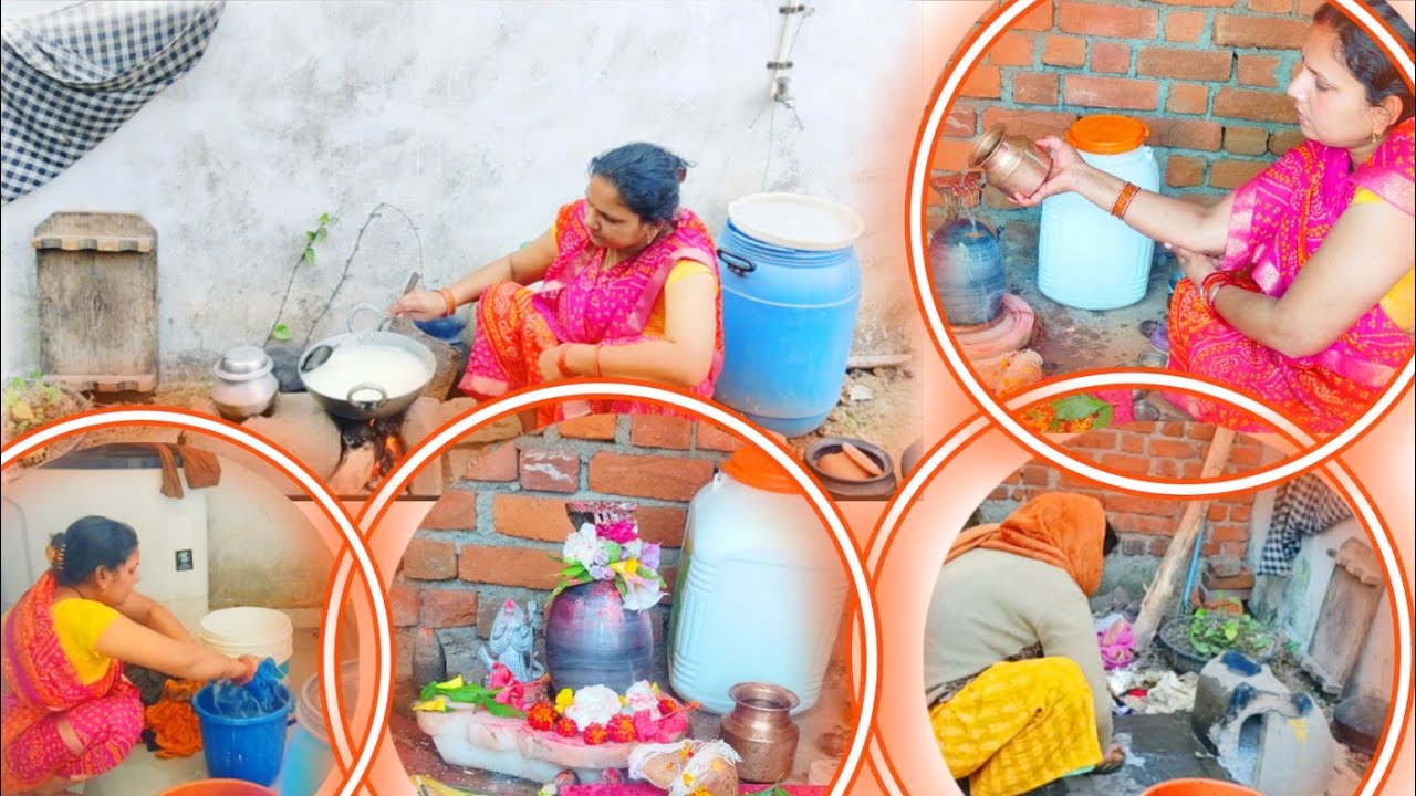 व्रत बाले दिन भी Full Energy के साथ करती हू घर 🏠का सारा काम Village woman🌄 moraning routing 