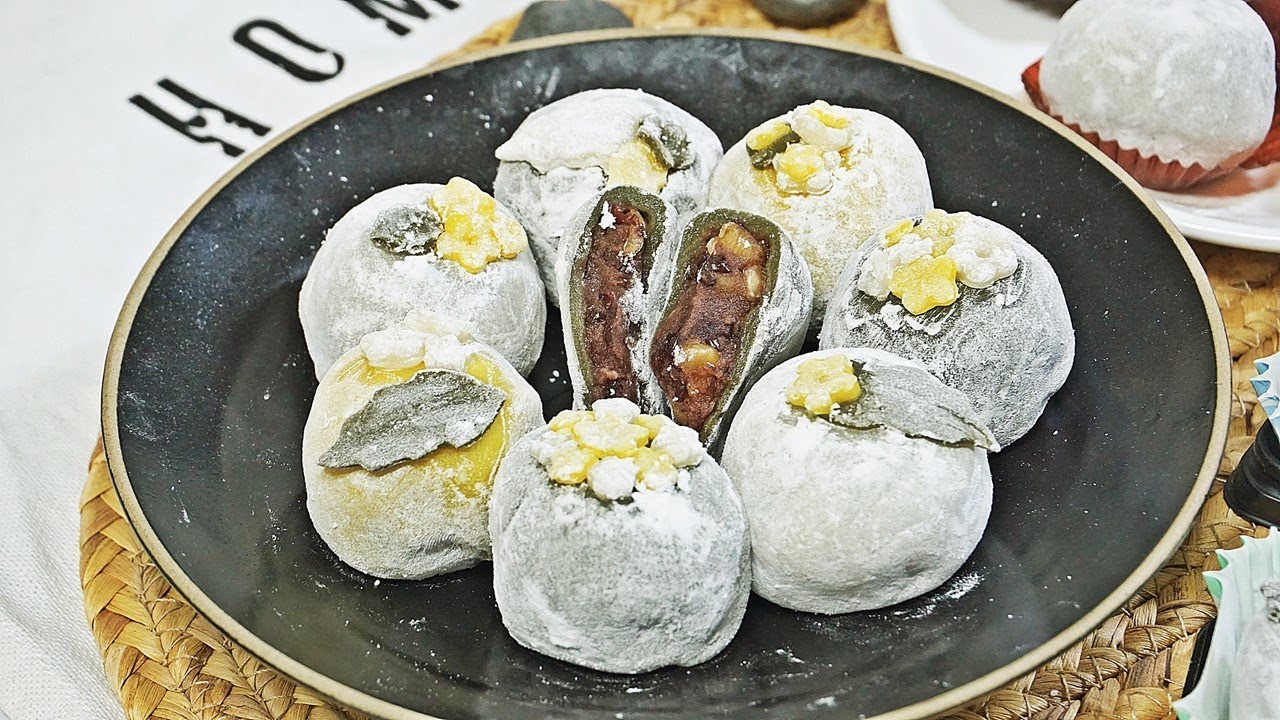 Red bean Mochi  찹쌀떡만들기 전자레인지로 만드는 법 l Sticky Rice Cake ㅣ 베이킹로시